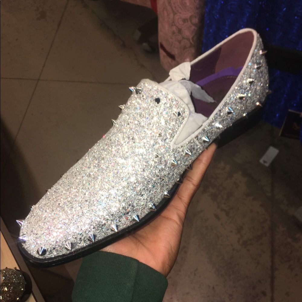 Diamond studded men prom shoes 💎